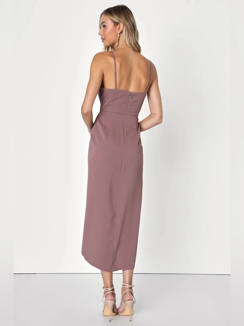 *Worn Once* Lulus Women’s Reinette Mauve Purple Midi, Size Medium - Picture 3 of 13